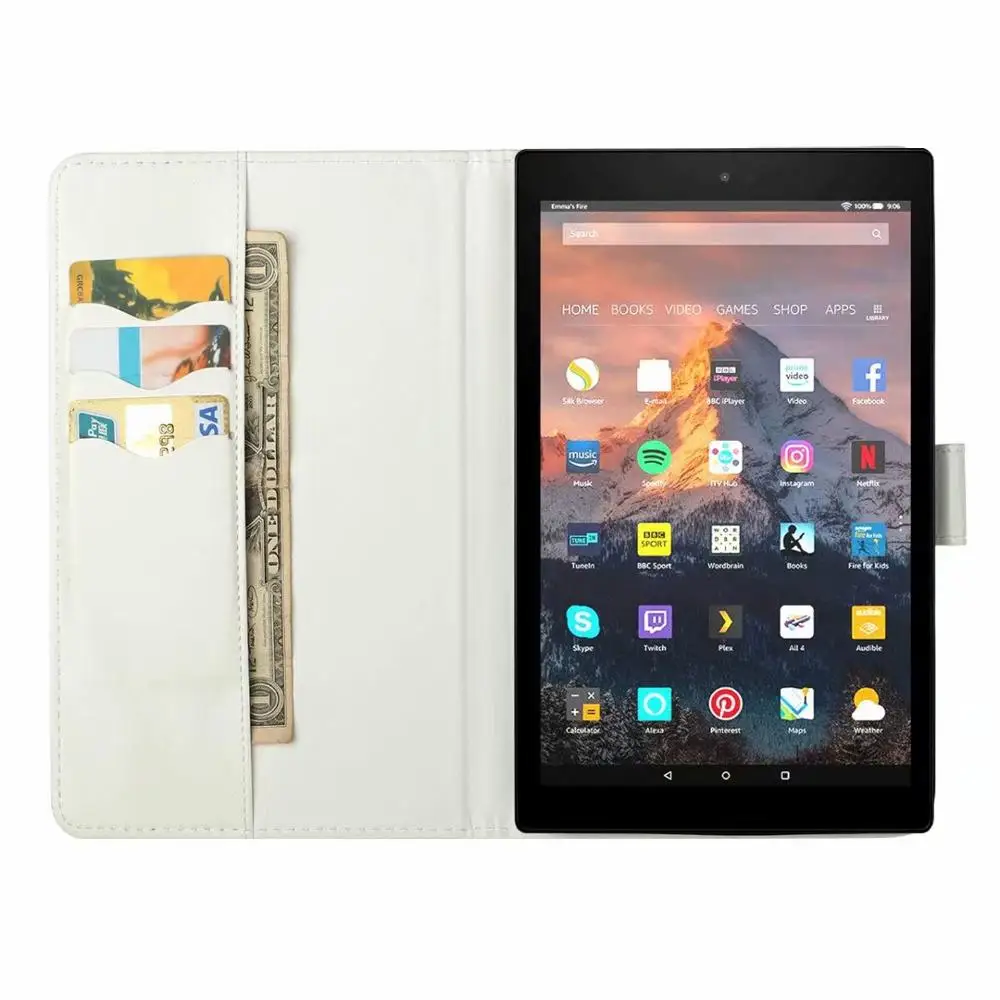 

Fashion 3D Cute Cartoon PU Leather Smart Cover Case For Amazon Kindle Fire HD8 HD 8 2018 2017 8.0" Tablet Case Coque Funda