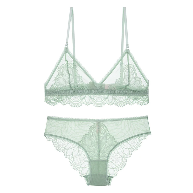 Привлекательный кружевной комплект без косточек сетчатый лоскутный