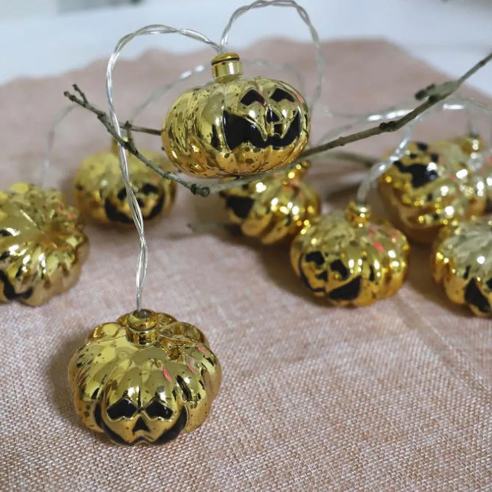 Хэллоуин Тыква гирлянды светодиодные лампы светодиодный Фонари гирляндой