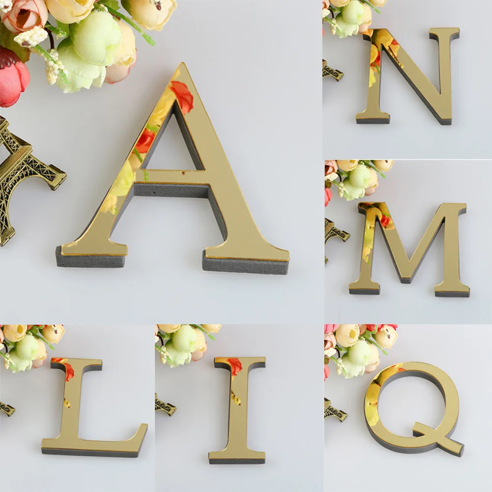 

letters Acrylic letters 26 Letters DIY 3D Mirror Acrylic Wall Sticker Decals Home Decor Wall Art Mural free delivery 2021 HOT