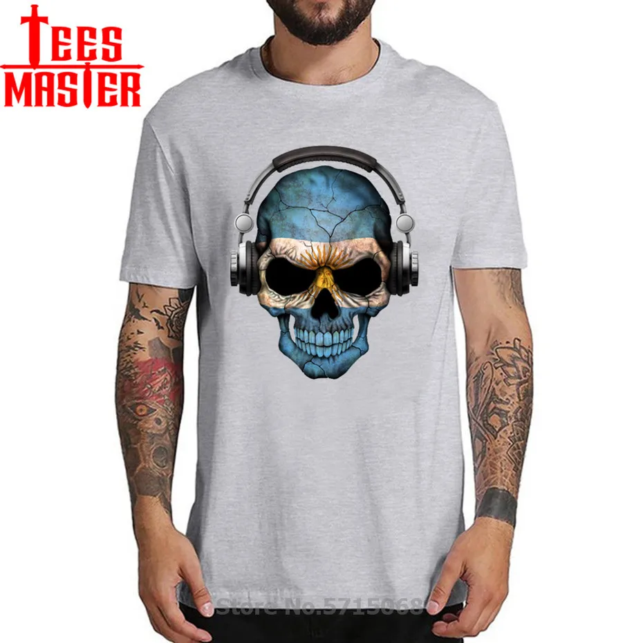 Футболка мужская с принтом флага Аргентины 100% хлопок в стиле хип хоп|Мужские