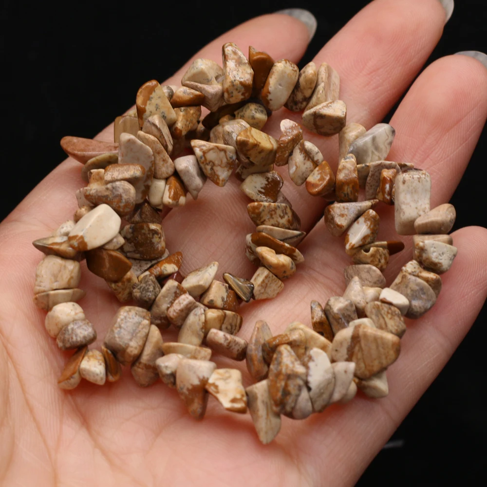 

Natural Semi-precious Chip Beads Picture Stone 5-8mm Good Quality For DIY Necklace Earrings Accessories Gift Length 40cm