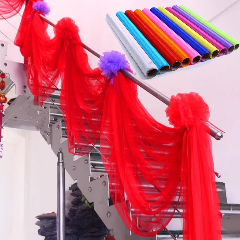 Ширина 48 см рулон тюля из органзы с кристаллами для свадебного украшения своими