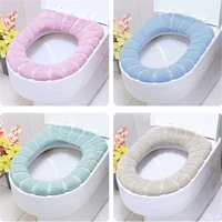 1 pcs thick coral velvet luxury toilet seat cover set soft warm zipper one two piece toilet case waterproof bathroom wc cover