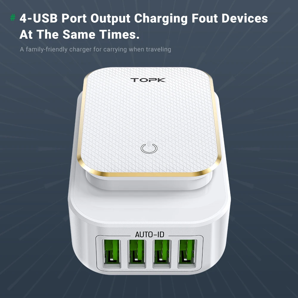 Зарядное устройство TOPK L Power 22 Вт 4 А (макс.) USB для iPhone 8X7 6|Зарядные устройства