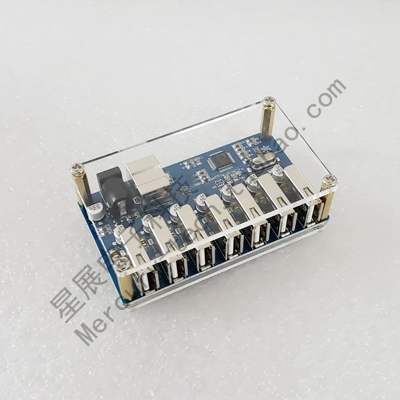 USBhub сплиттер 1 к 7-портовый usb-хаб USB splitter модуля с источника питания USB2.0 расширения