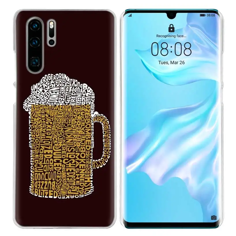 Жесткий чехол-накладка из поликарбоната для huawei Honor P20 mate 20 10 P10 P9 P8 8X9 Lite P Smart+ Plus Nova 3i прозрачный чехол с изображением пива