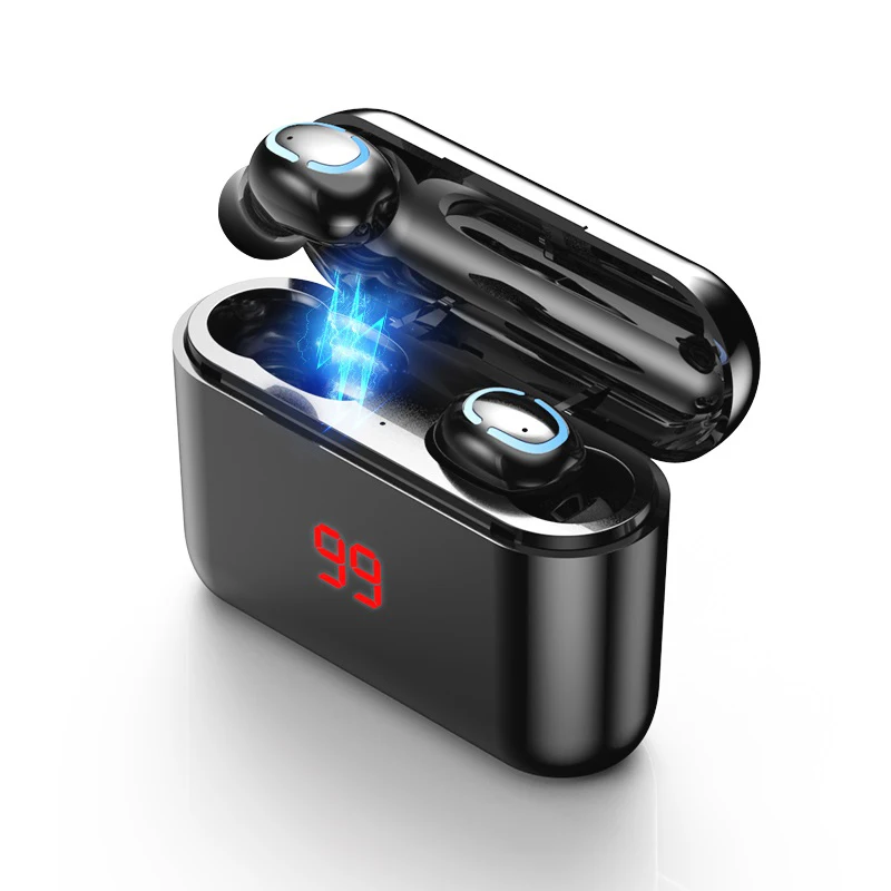 Power display black Настоящие Bluetooth 5,0 наушники HBQ TWS беспроводные наушники спортивные наушники с громкой связью 3D стерео игровая гарнитура с микрофоном зарядная коробка - Цвет: Power display black