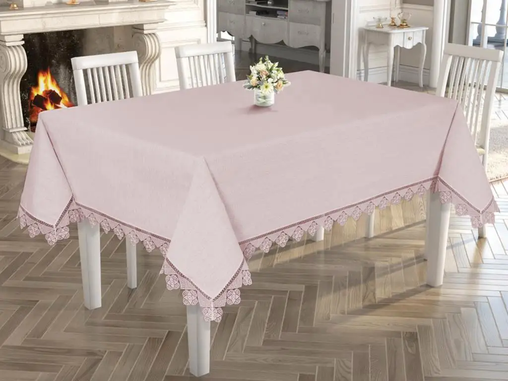 

Sparkle Needle Embroidered Table Cloth Powder