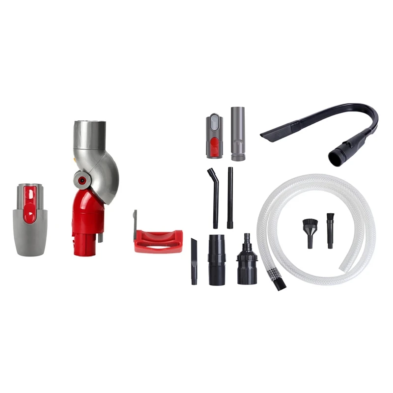 

Trigger Lock And Bottom Adapter For Dyson V7 V8 V10 V11 Red & Flat Suction Tube Adapter Head Soft Crevice Tool Set