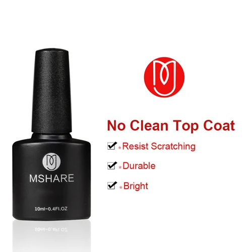 no wipe top coat MSHARE акрилового геля поли-гель для наращивания ногтей жидкостей - Цвет: no wipe top coat