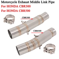 slip on for honda cbr300 cbr500 cb500x cb300 13 19 motorcycle exhaust escape modify mid link pipe connecting 51mm moto muffler