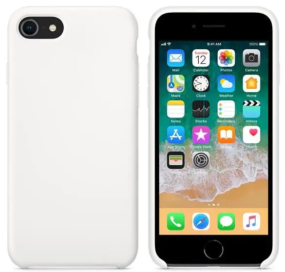 WHITE Жидкий силиконовый чехол Keepever для iPhone 6, 6s, 7, 8 Plus, чехол для телефона apple X, XS, Max, XR, X, 5, 5C, SE, оболочка, Капа - Цвет: WHITE