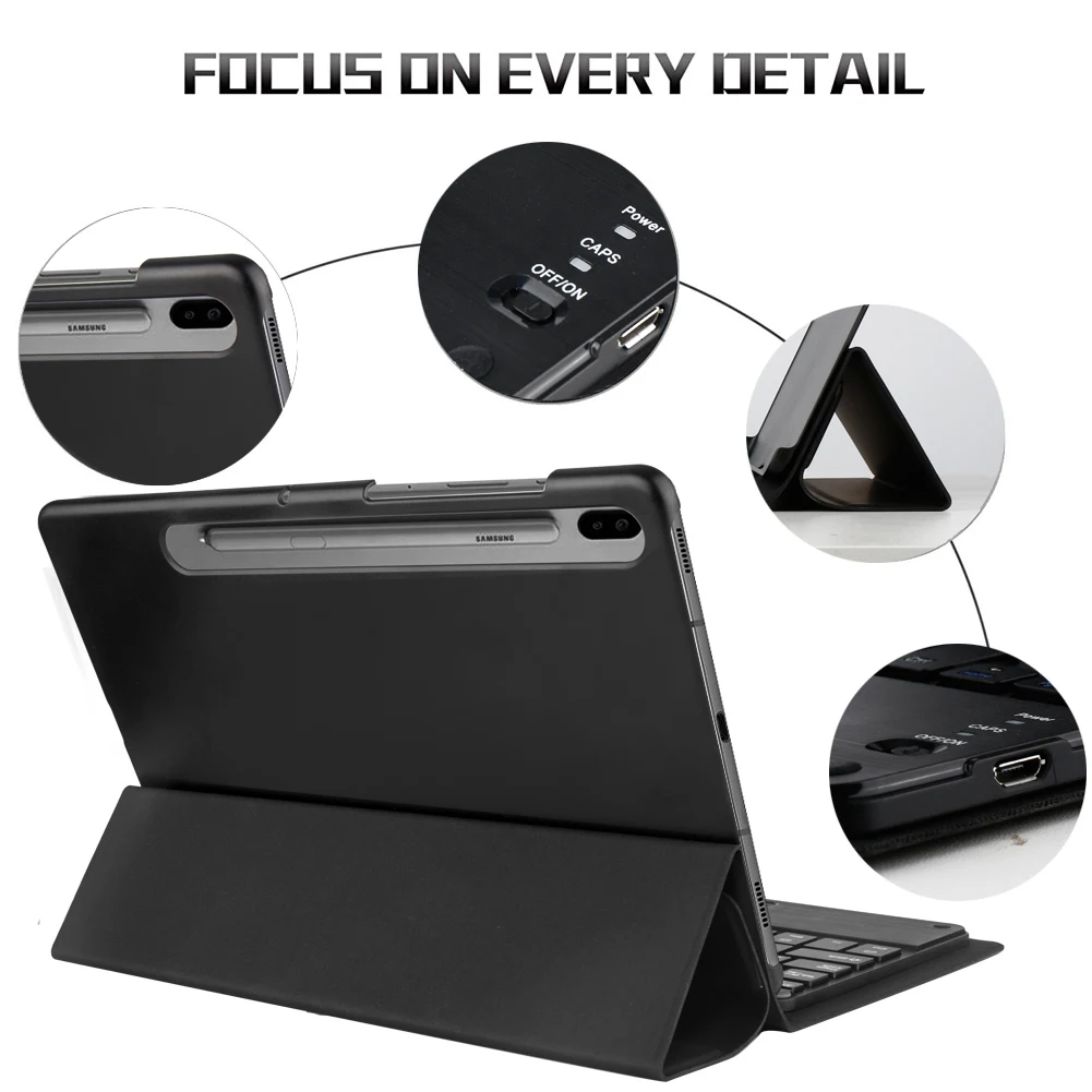 Клавиатура для планшета Samsung Galaxy Tab A 10 1 T510 T515 Bluetooth съемный чехол клавиатуры с