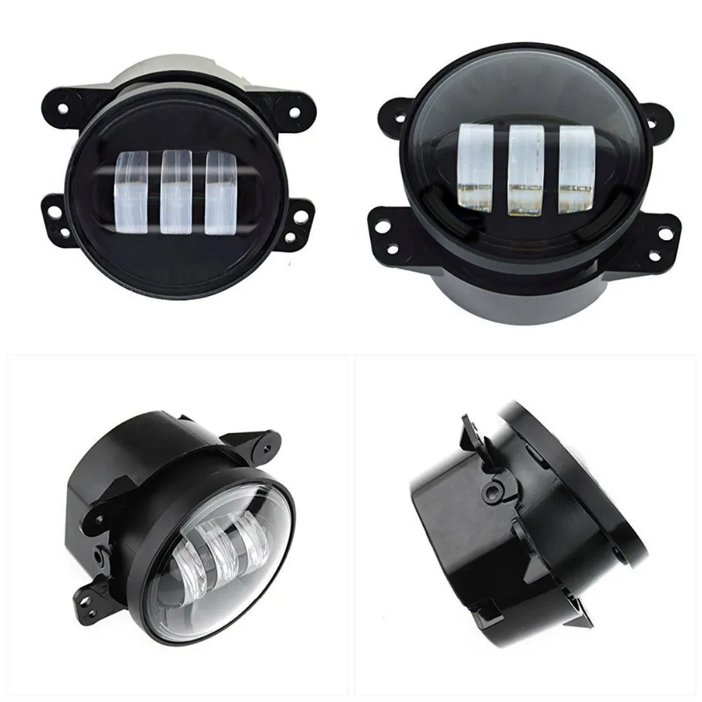 

4 Inch 30W LED Round Driving Passing Fog Lights for Jeep JK CJ TJ Wrangler 2011-2012 Dodge Charger