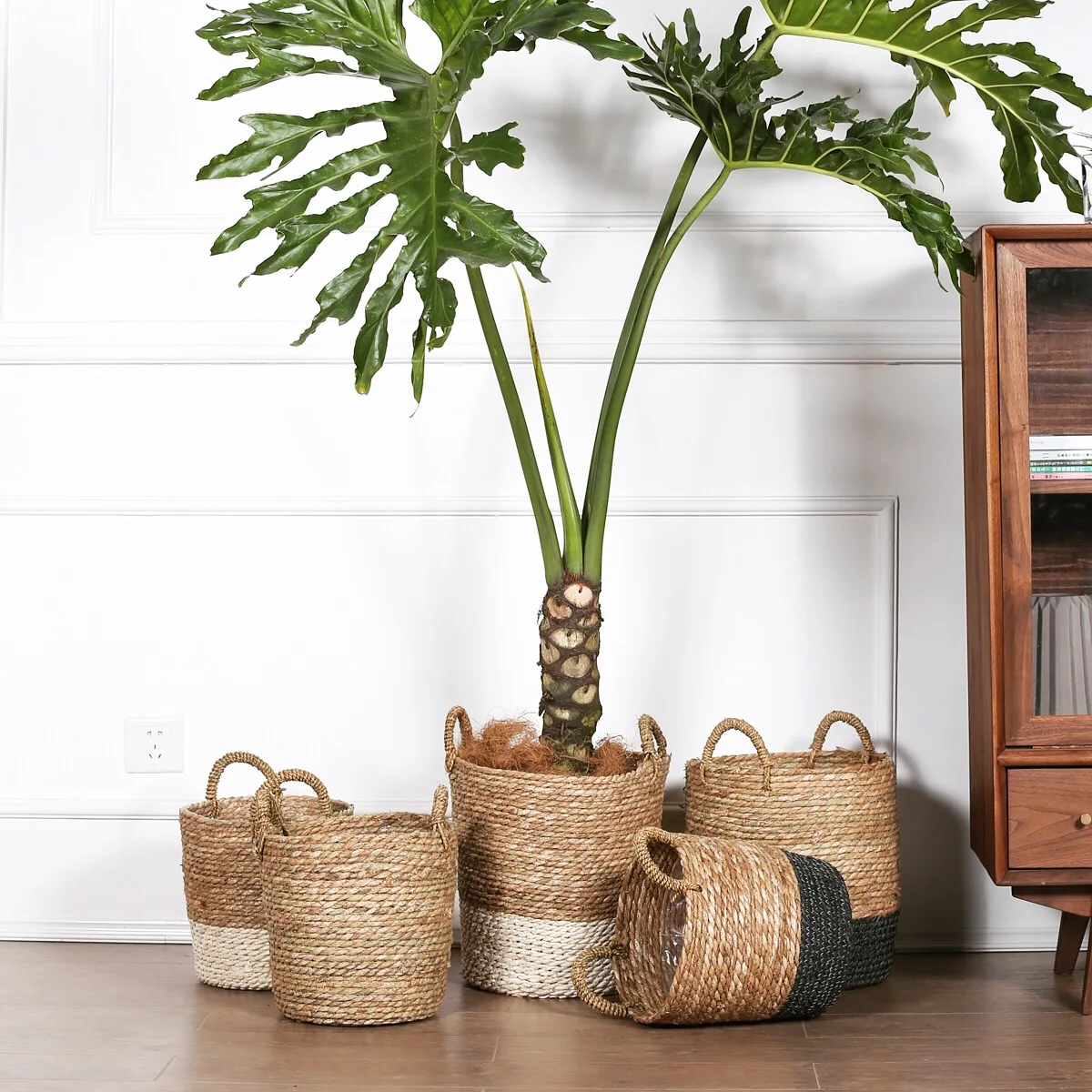 Соломенная Корзина для растений водонепроницаемая соломенная корзина хранения