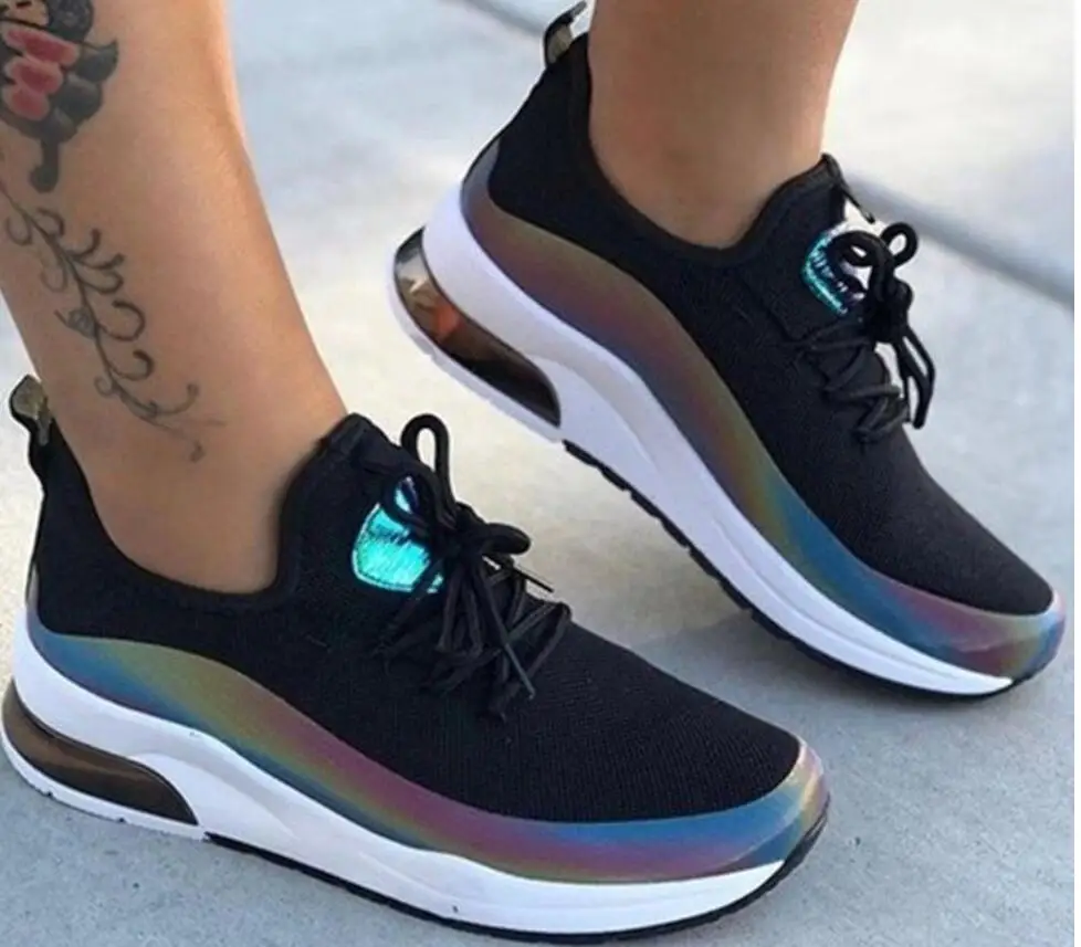 

Sneakers Women Shoes Flats Casual Ladies Shoe Woman Lace-Up Mesh Light Breathable Female zapatillas de deporte para mujer