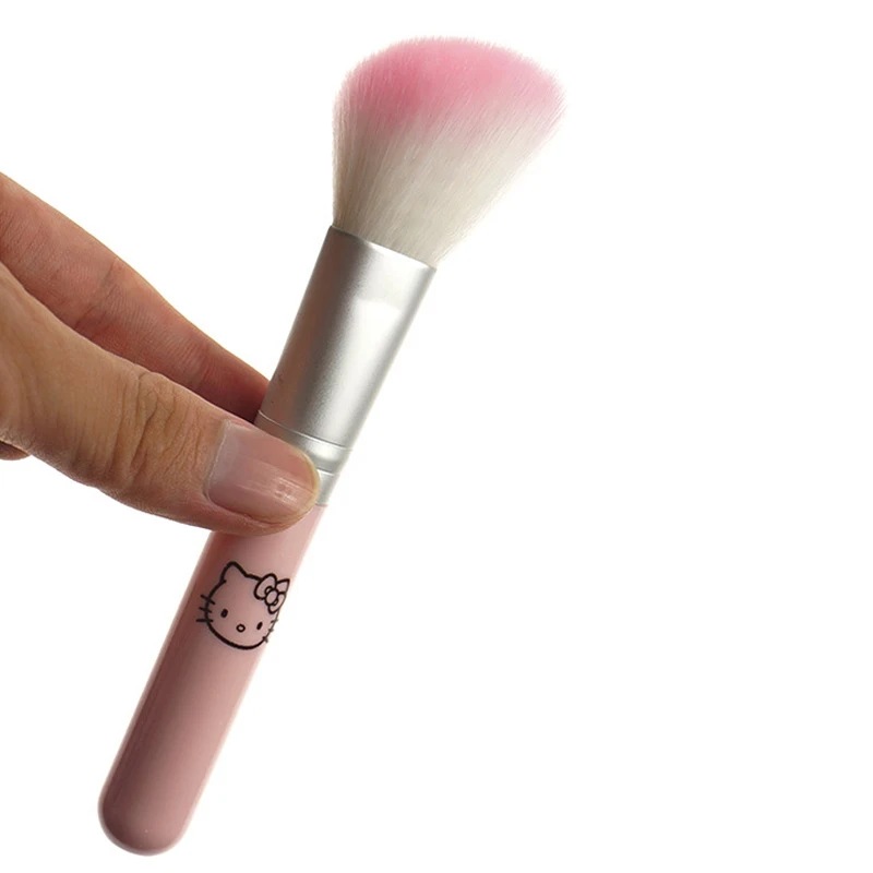 Одиночная кисть для румян kitty с деревянной ручкой и наклонной головкой