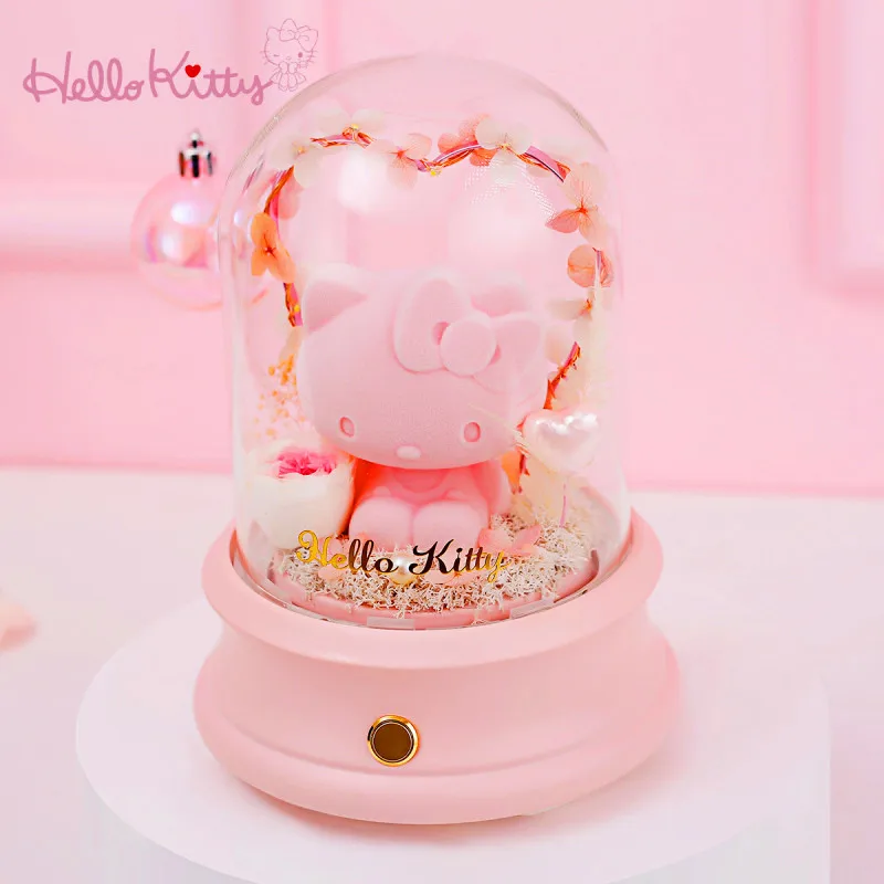 Японский hello kitty Presrved свежий цветок Bluetooth беспроводной динамик розовый в любовь музыкальная шкатулка Ночник светильник подарок на день рождения