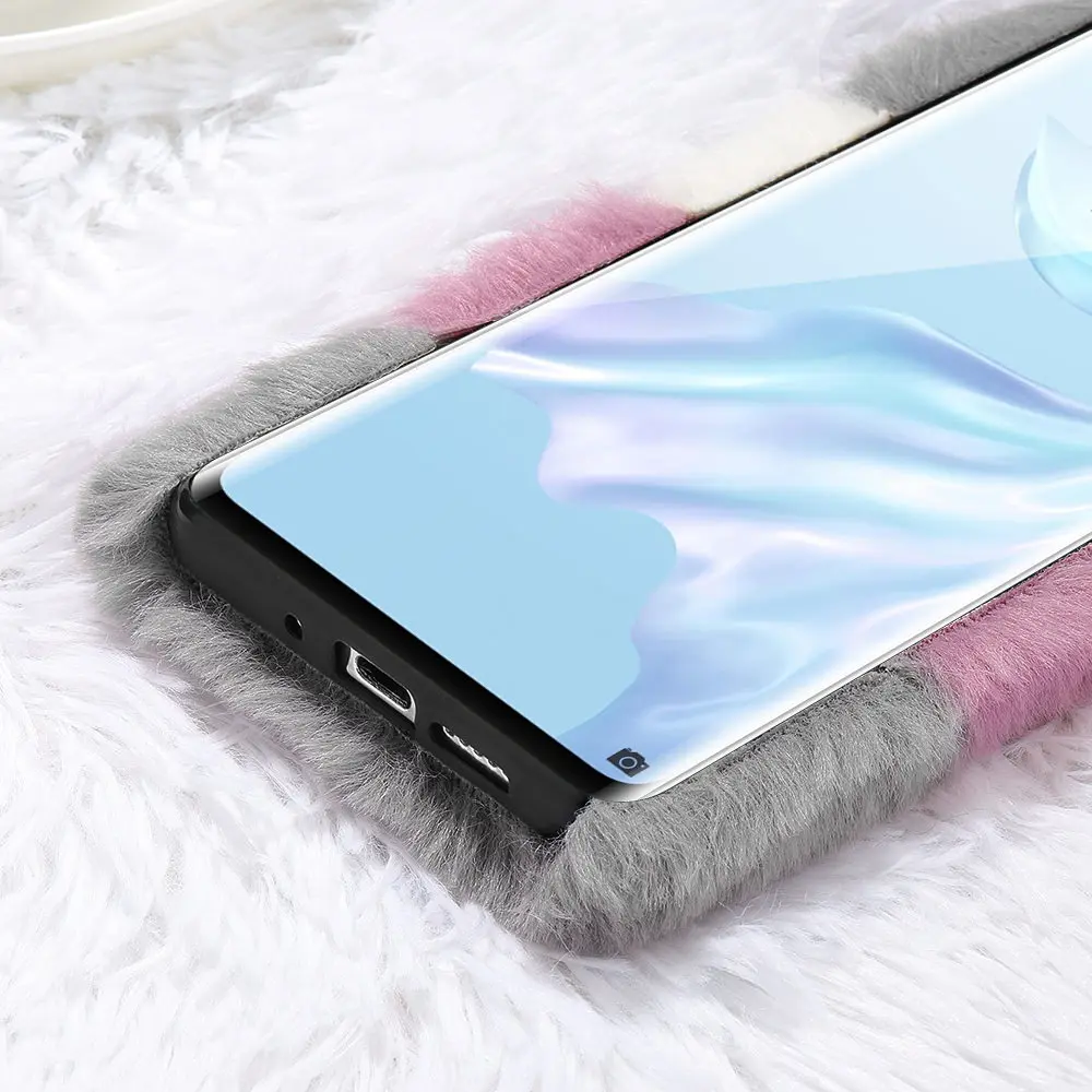 Модный мягкий чехол из ТПУ с плюшевым кроликом и мехом для Huawei Mate 20 P10 P20 P30 Lite Pro