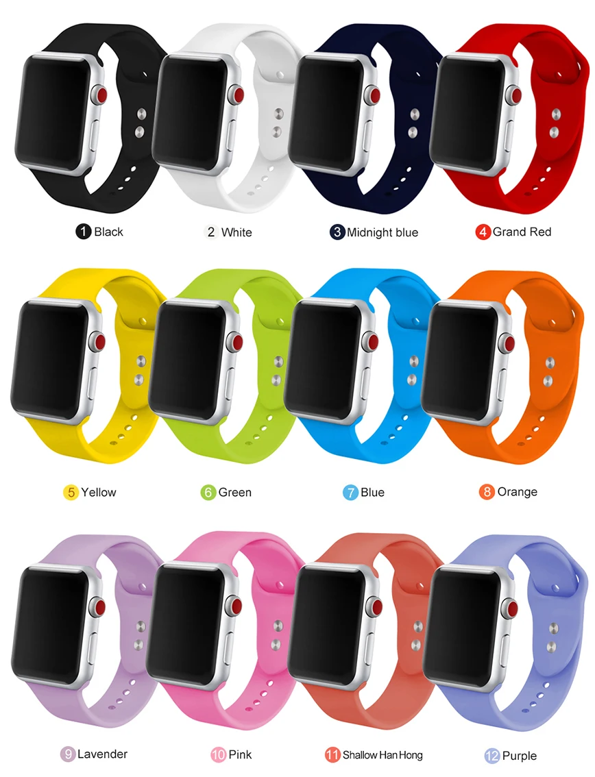Ремешок для часов для Apple 38 мм 42 мм iWatch 5 ремешок 44 мм 40 мм Ремень спортивный силиконовый браслет часы аксессуары для Apple 5 4 3 2 1