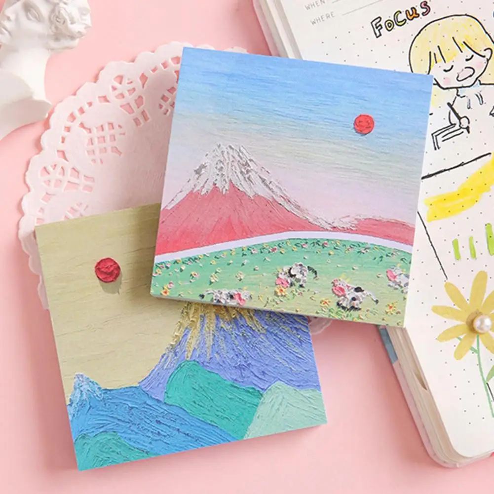 

80Pcs/Set Sticky Notepad Unique Modern Style Fine Texture Sticky Note Hard to Fade Memo Notepad