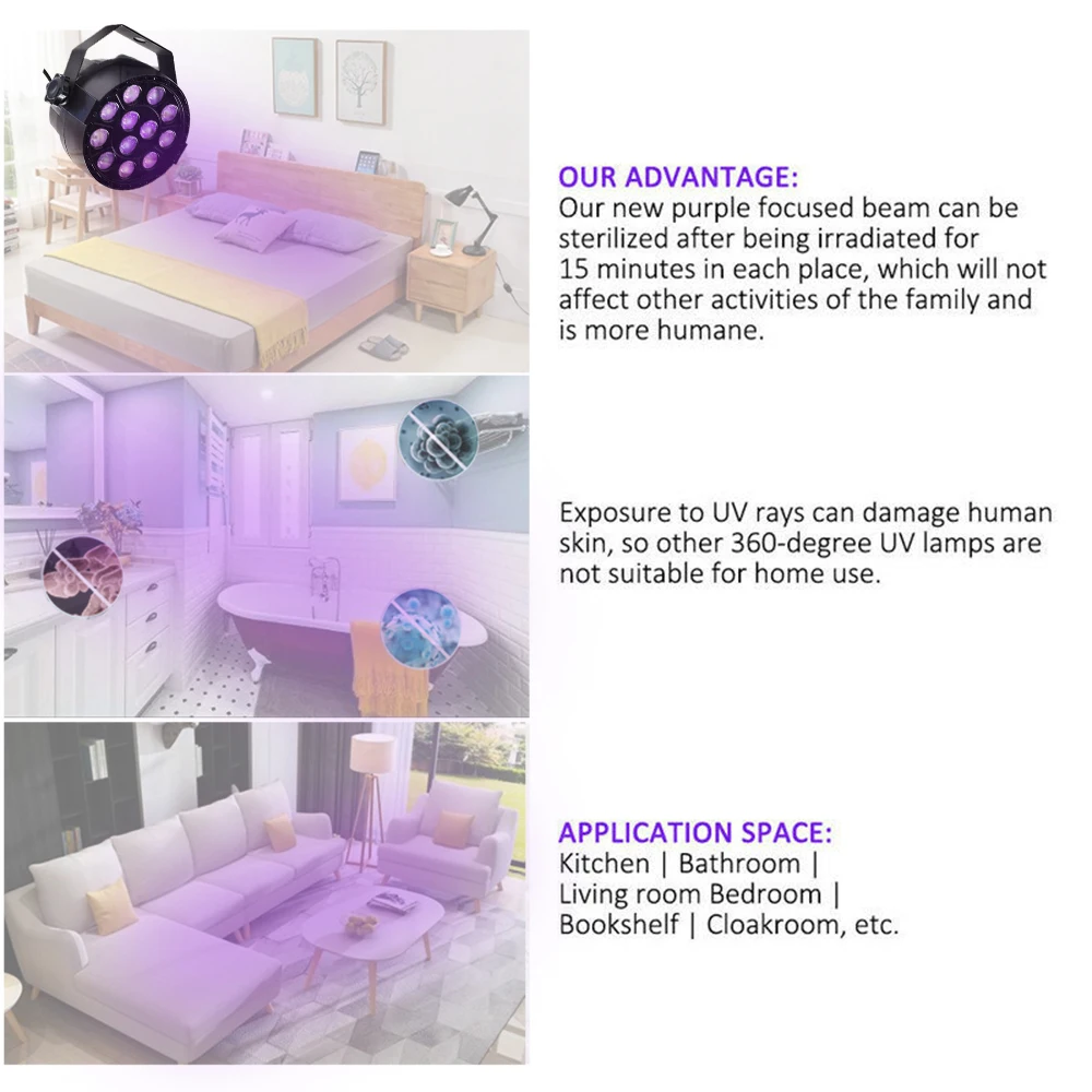 36 Вт УФ-светодиод Медицинская Дезинфекция для уничтожения вирусов