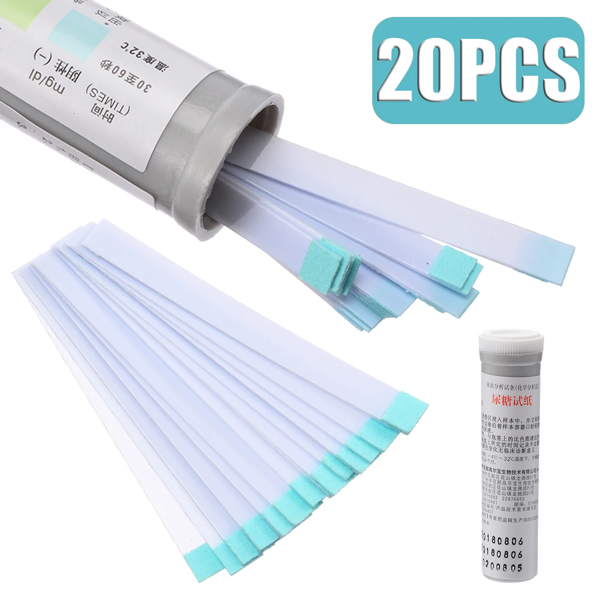 

20 Strips/bottle Urinalysis Glucose Test Strips Diabetes Urine Strip Test Pack Quick Selfcheck Medical laboratory Accessories