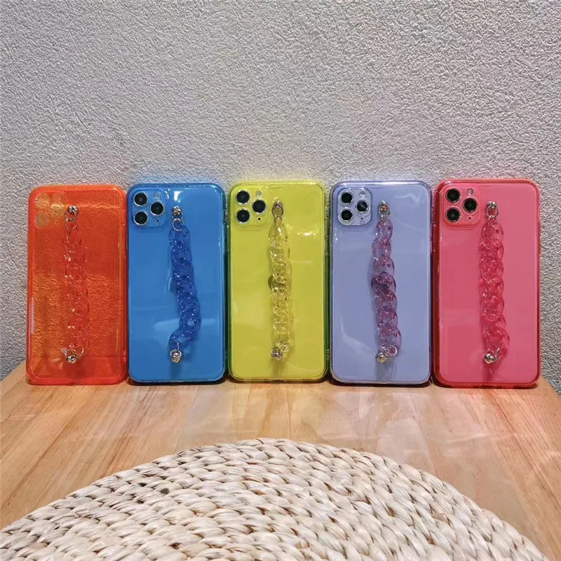 Чехол с флуоресцентной цепочкой для Xiaomi Mi 9 10 Pro Redmi Note 7 8 9s MAX K20 K30 защитный чехол
