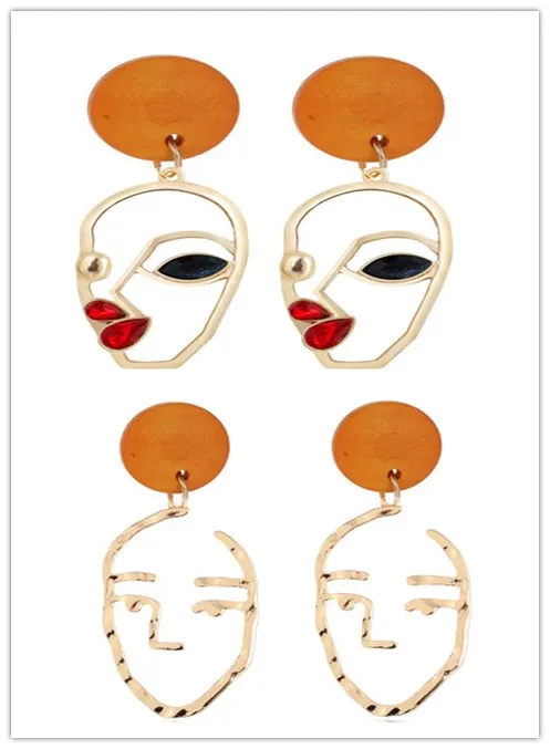 Женские абстрактные серьги-клипсы в стиле панк металлические серьги ручной