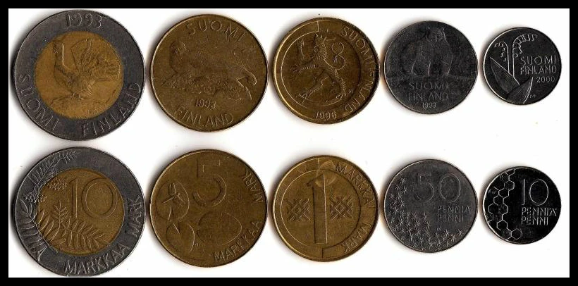 

Финская монета, 5 шт., 1 комплект, европейские оригинальные монеты, редкая памятная версия, 100% настоящий ЕС, случайный год