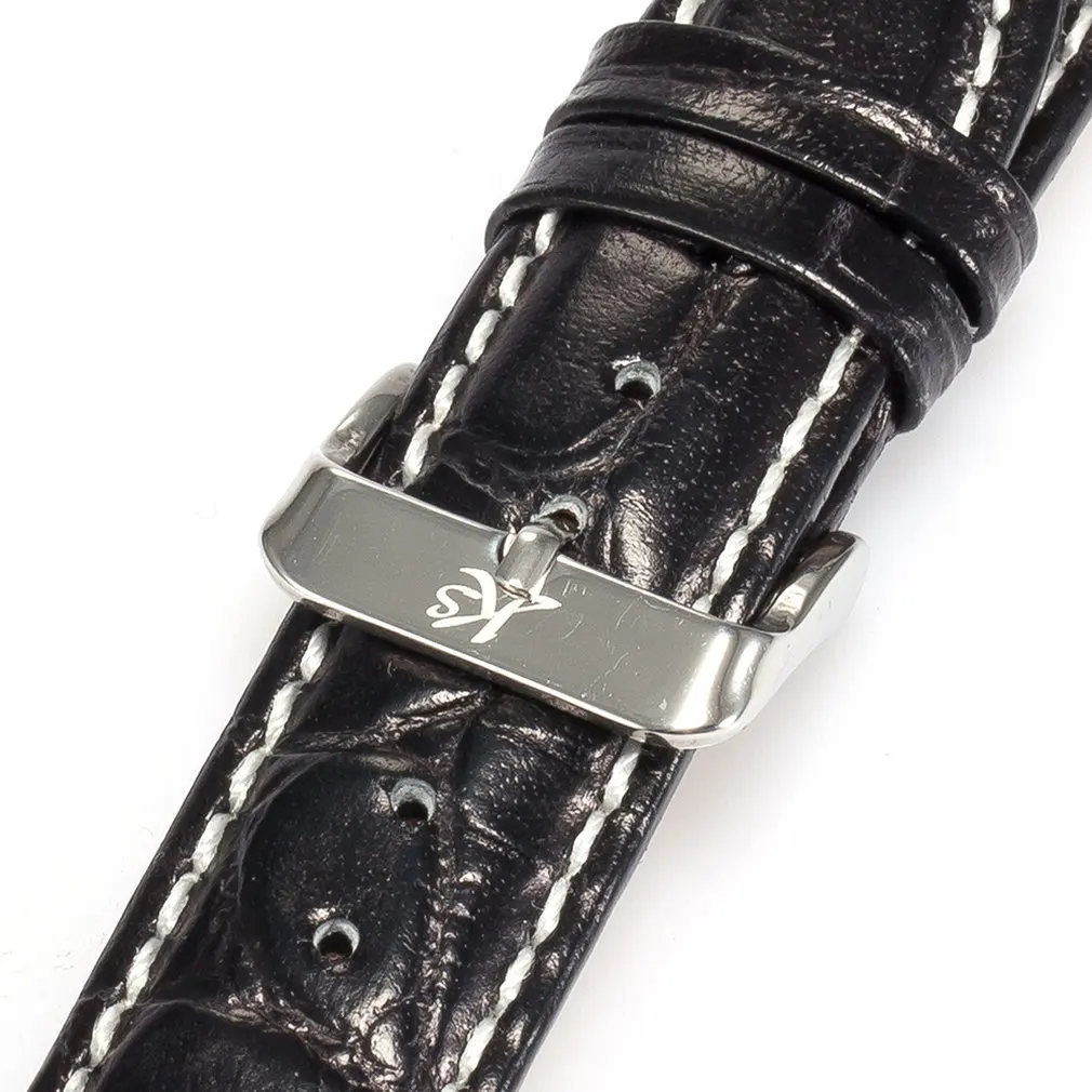 Оригинальные мужские наручные часы с логотипом бренда KS черный коричневый