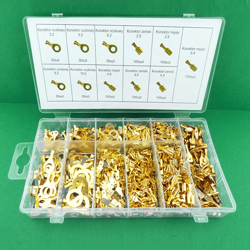 Ассортимент кабельных наконечников кольцевые разъемы неизолированные плоские