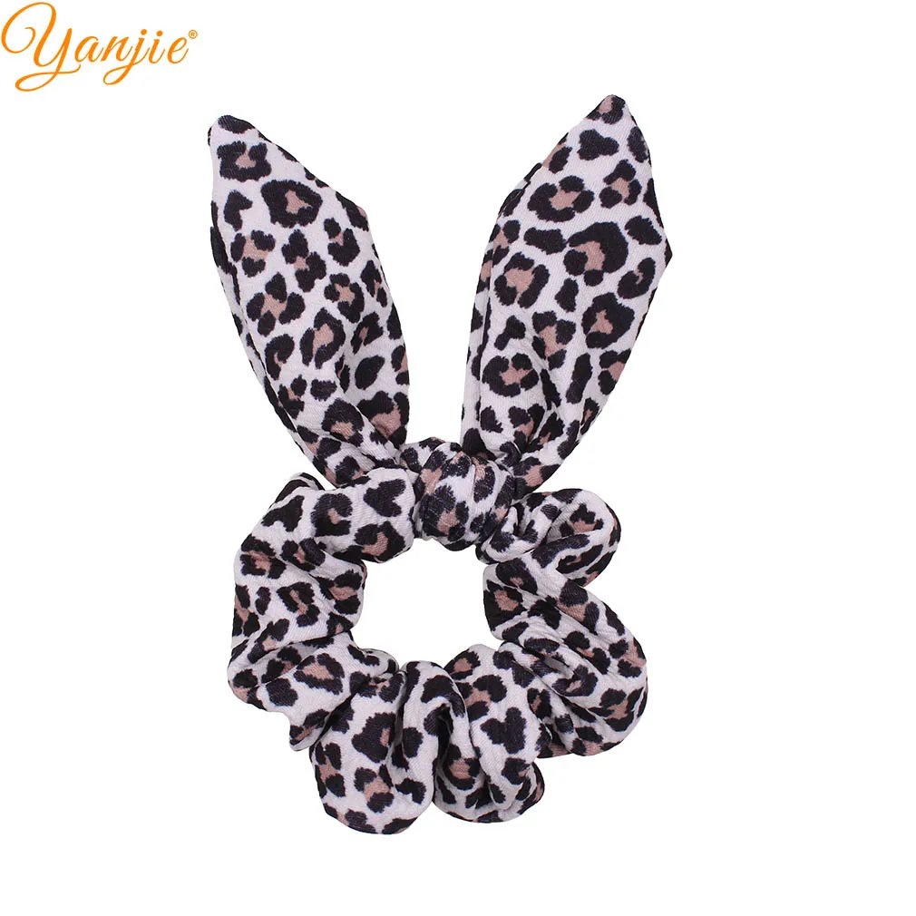 Эластичные резинки для волос с леопардовым/радужным принтом кролика Женская