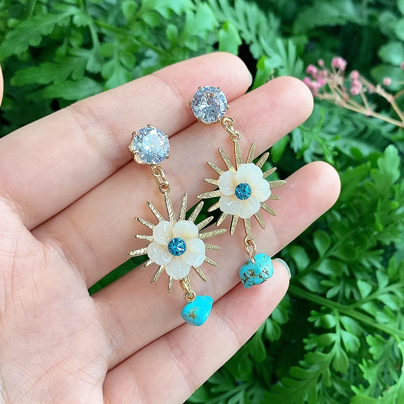 Коми богемные коралловые бирюзовые серьги любовь сердце звезды из бисера для