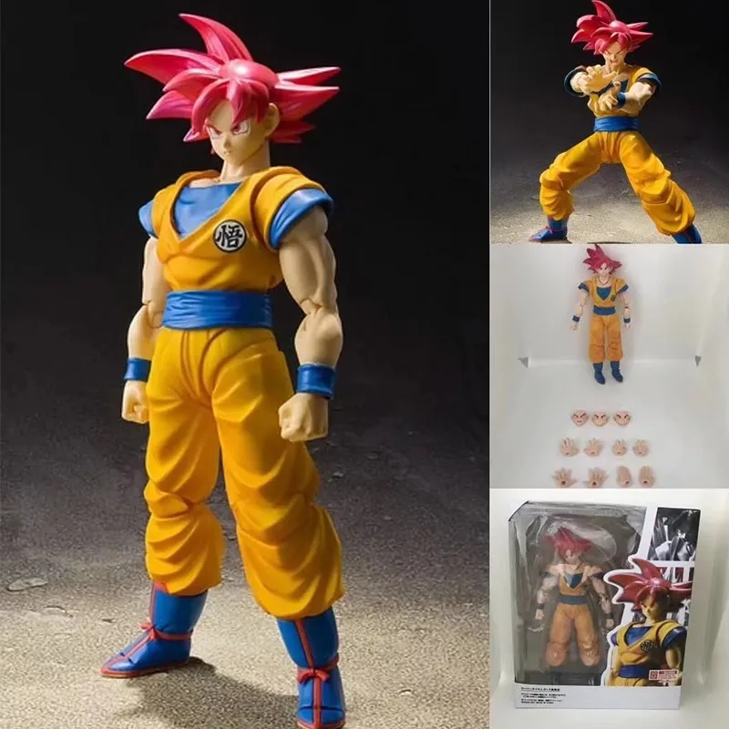 Dragon Ball Super Saiyan ผมสีแดง Son Goku Zamasu ตัวเลขการกระทำพีวีซีอะนิเมะ Dragon Ball Z Movable Joint Goku Figurine ของเล่น160มม.