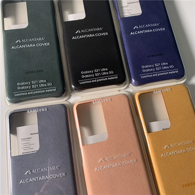Original Samsung Galaxy S21 S21 PLUS Luxury for Alcantara Case Cover for S21 Ultra Leather Premium Phone Casing Shockproof