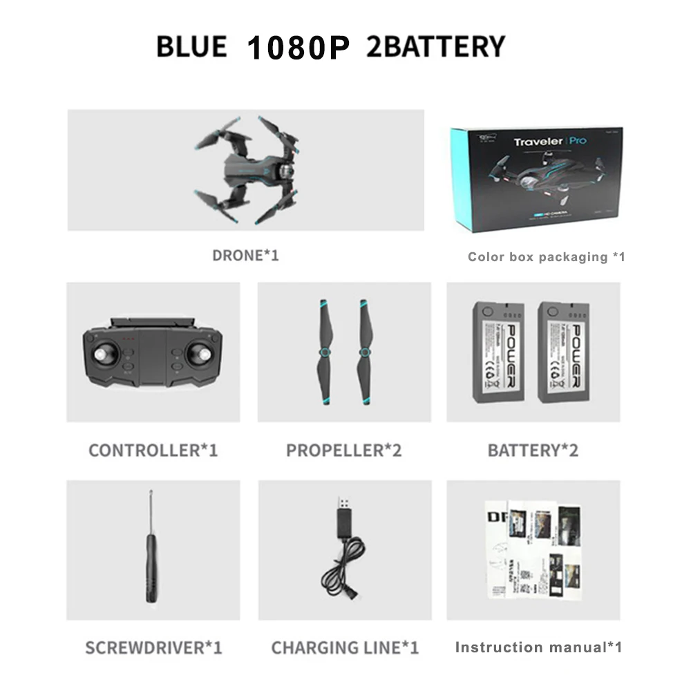 1080P 2B BLUE BOX S20W селфи Дрон 4K HD Gimbal Двойная камера Wi-Fi FPV Gesture фото оптический поток Профессиональный Радиоуправляемый квадрокоптер вертолет Дрон - Цвет: 1080P 2B BLUE BOX