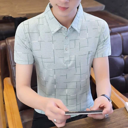 

Men's short sleeve t-shirt summer trend handsome casual half sleeve 6959