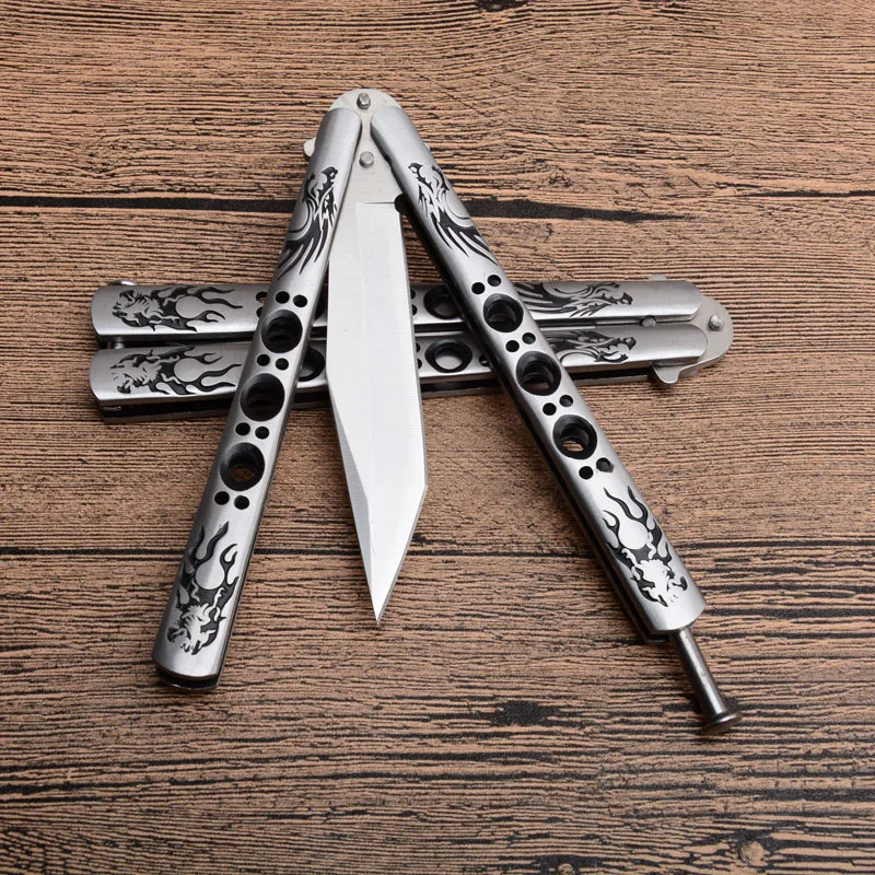 NEW Fashion Long Hu steel handle Camping Outdoor Folding Knife Pocket Balisong Training Survival Tactical EDC Tools | Инструменты