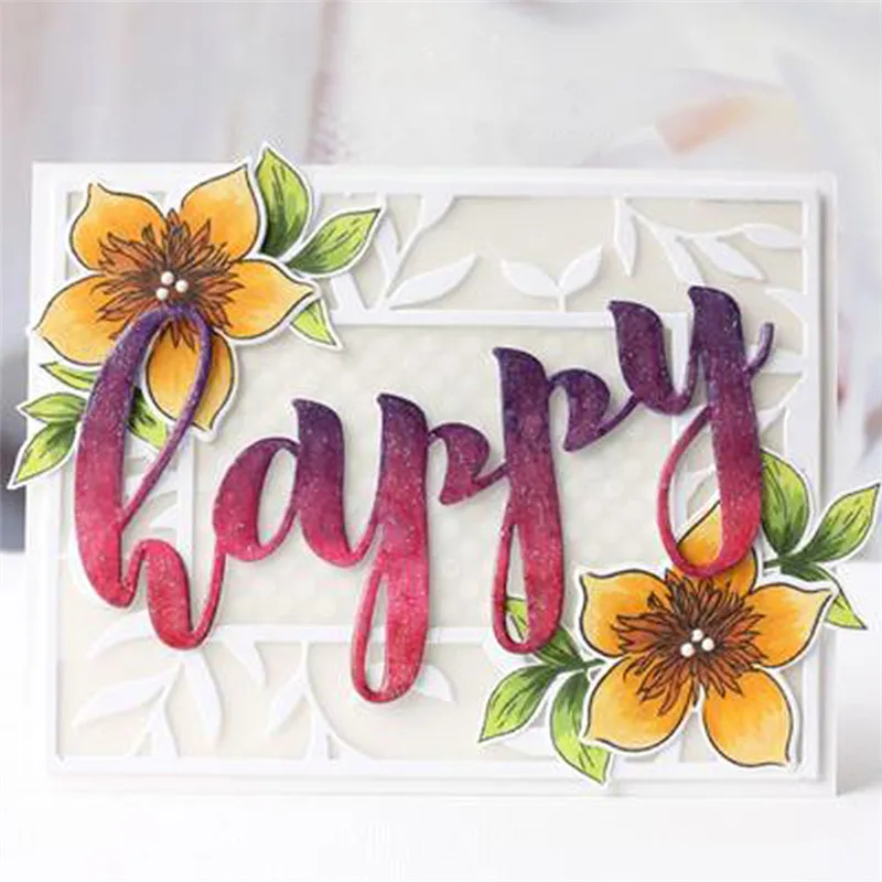 Eastshape Happy Letter металлические режущие штампы текстовая карта Изготовление