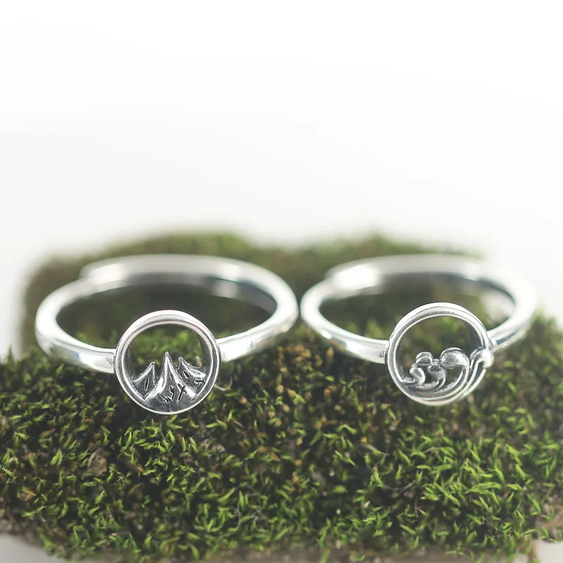 Новое поступление парные кольца с Горным морем для мужчин и женщин винтажные Forever