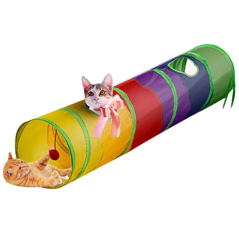 Игровой тоннель для животных складная игрушка с 5 отверстиями тренировки кошек и