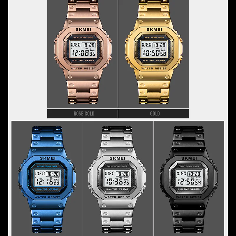 Часы SKMEI Мужские Цифровые с хронографом спортивные брендовые стальные обратный