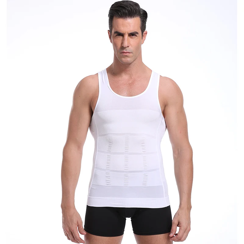 Be-In-shape мужской жилет для похудения форма тела r контроль живота осанка гинекомастия компрессионная рубашка Нижнее Белье Талии Тренажер корсет - Цвет: Белый