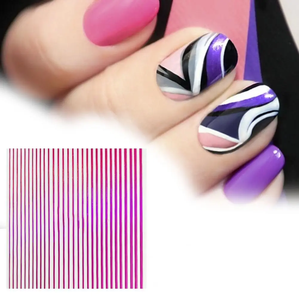 

50% Hot Sale 12 Pcs Nail Strip Fadeless 3D Paper Stripe Line Nail Wraps for Salon