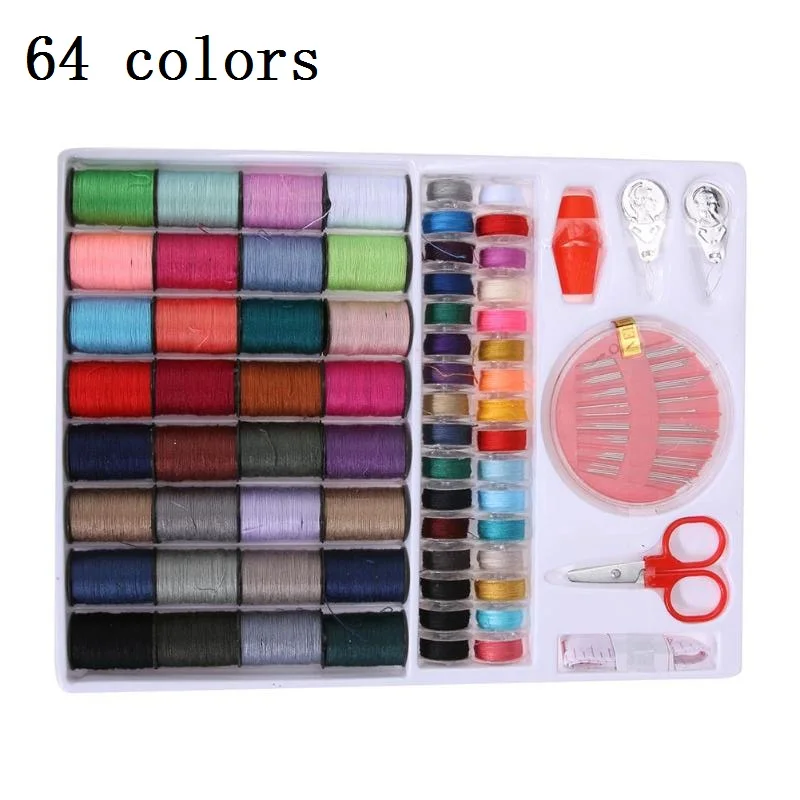 64 colors Высокое качество 60 шт красочные 250 ярдов машинная нить для вышивки швейные нитки хлопок нить ремесло рулевое колесо поставки - Цвет: 64 colors