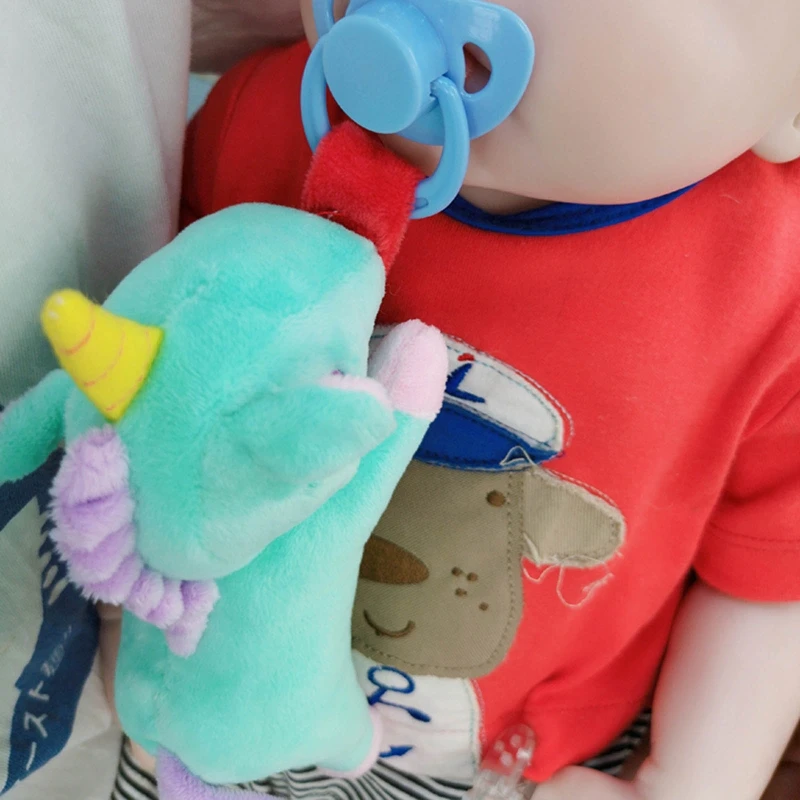 

Newborn Baby Cartoon Stuffed Animal Plush Doll Appease Pacifier Infant Silicone J2HD
