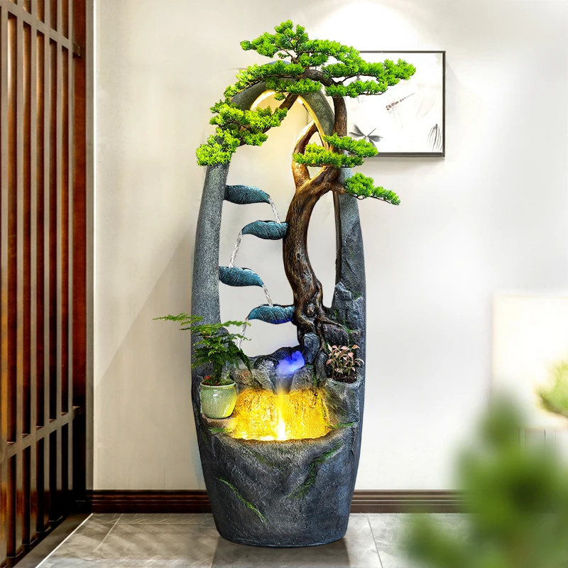 

Искусственный горный и фонтан zq, увлажнитель воздуха в гостиную, ландшафтный увлажнитель, украшение для пола