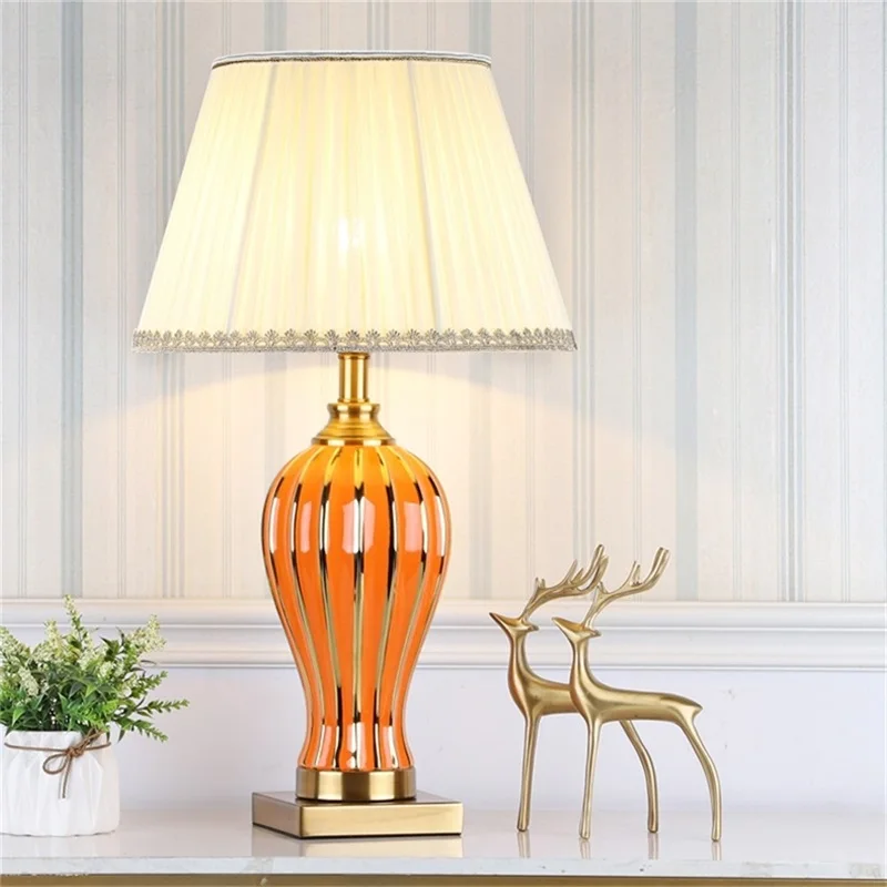 

86LIGHT Ceramic Desk Lamp Dimmer LED Contemporary Luxury Table Light For Home Living Room